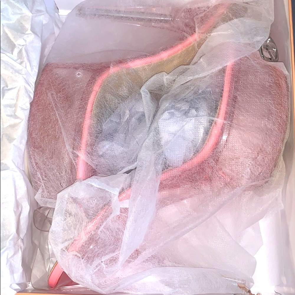 Pink clear platform heels